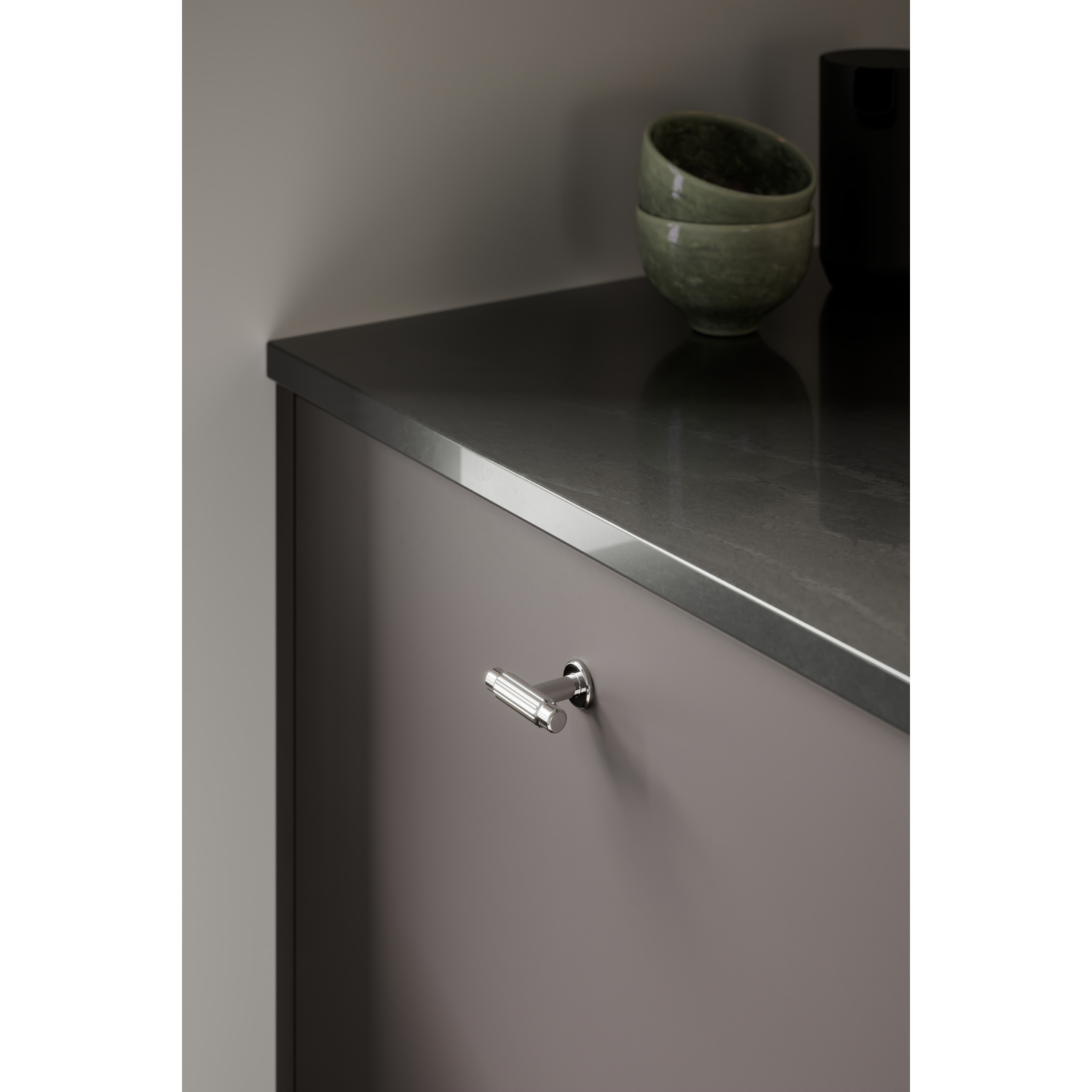 Bouton T villa T 50x34x20 zamac nickel 